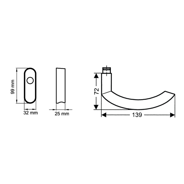Sylt EF264 EAR 71, Fenstergriff Edelst. matt
