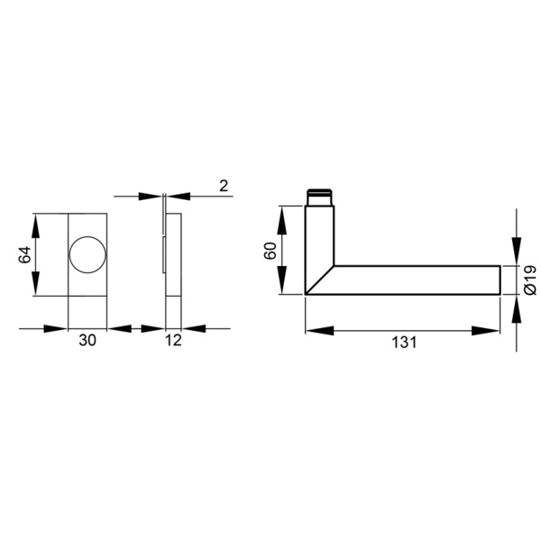 Rhodos EF284Q 71, Fenstergriff Edelst. matt