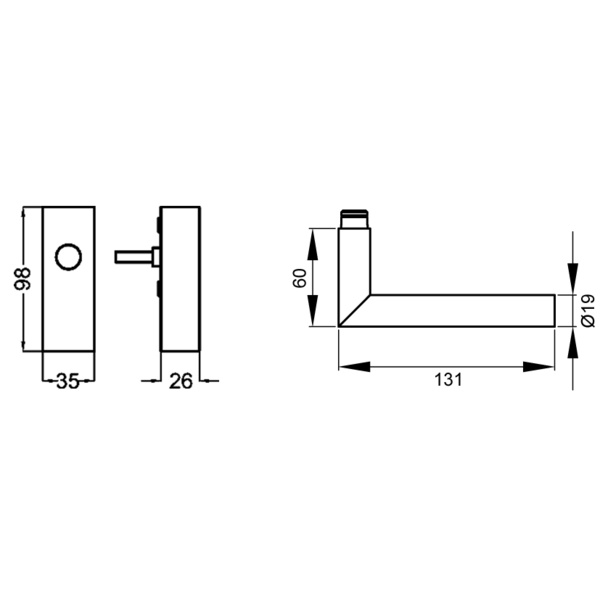 Rhodos EF284 EARQ 71, Fenstergriff Edelst. matt