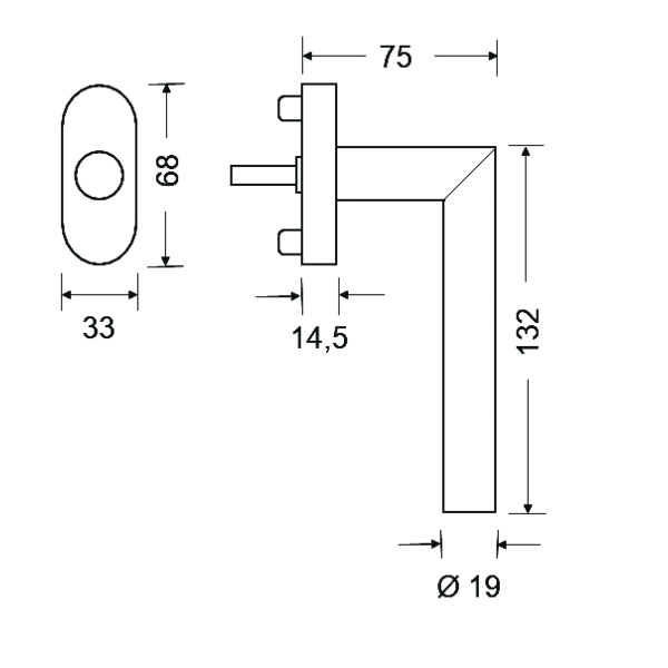 Slim Style EF3004 71 25/47, Fenstergriff Edelst. matt