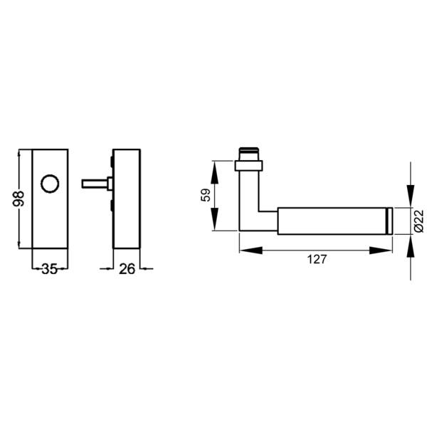 Tasmania EF314 EARQ 71, Fenstergriff Edelst. matt