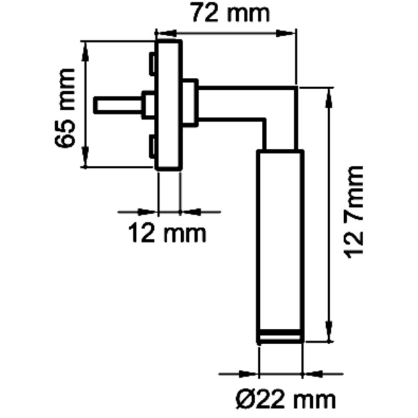 Tasmania EF314 71, Fenstergriff Edelst. matt