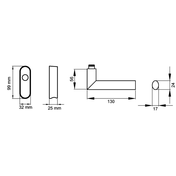 Verona EF374 EAR 83, Fenstergriff mos Schwarz