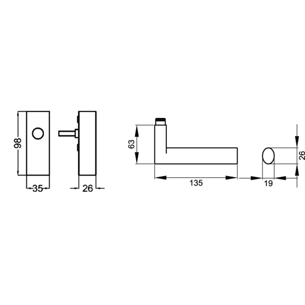 Madeira EF454 EARQ 71, Fenstergriff Edelst. matt