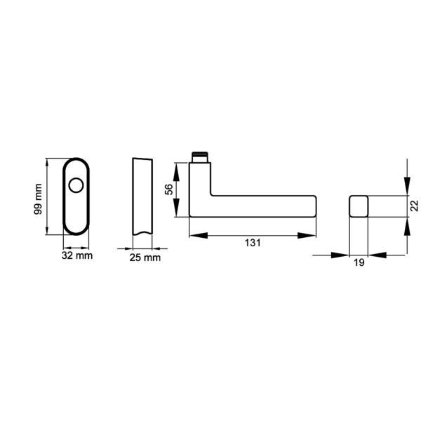 Seattle EF464 EAR 71, Fenstergriff Edelst. matt