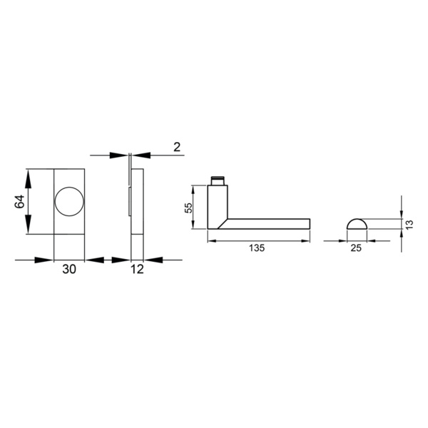 London EF514Q 71, Fenstergriff Edelst. matt