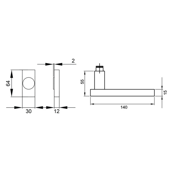 Milano EF524Q 71, Fenstergriff Edelst. matt
