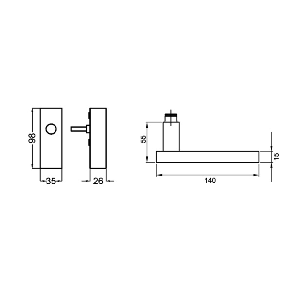 Milano EF524 EARQ 71, Fenstergriff Edelst. matt