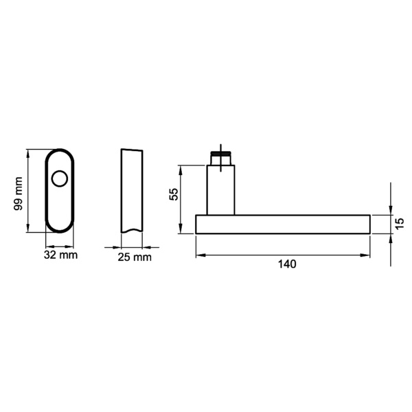 Milano EF524 EAR 71, Fenstergriff Edelst. matt