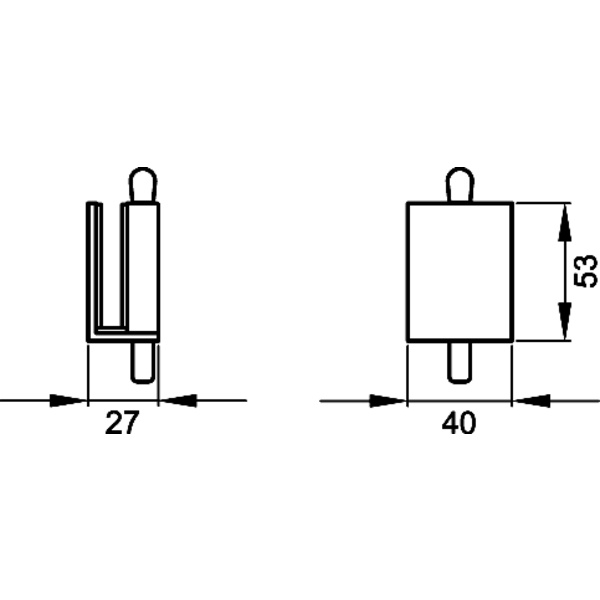 EGF 100 71, Feststellriegel für doppelflüglige Glastür Bodenmontage in Edelst. matt
