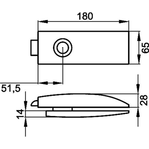 EGS 100A 0S 71 Glastürschloss Air o. Griffpaar in Edelst. matt geschw. unverschließbar