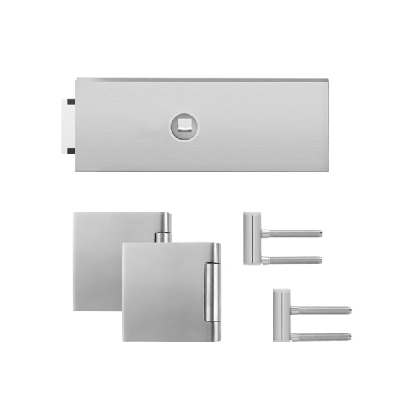Glastürbeschlag-Set (Schlosskasten + Bänder) "Edge"
