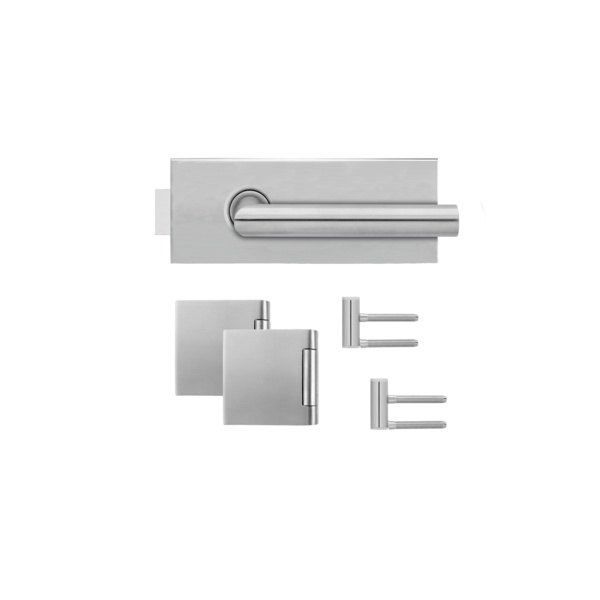 Glastürbeschlag-Set (Schlosskasten + Griffpaar + Bänder) "Essence"