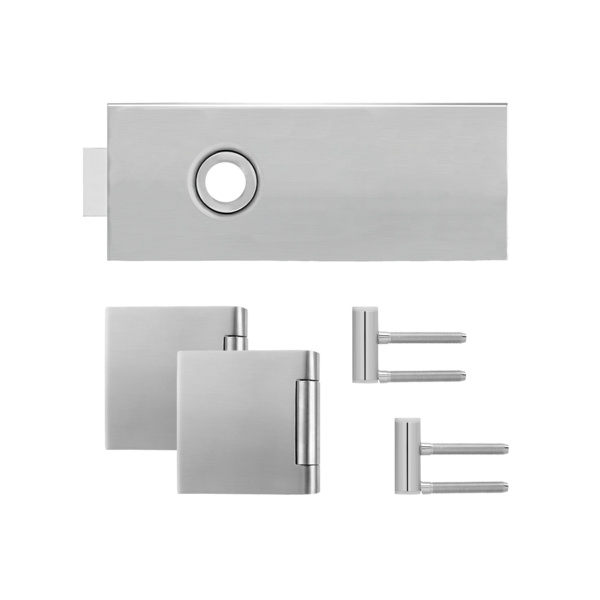 Glastürbeschlag-Set (Schlosskasten + Bänder) "Essence"