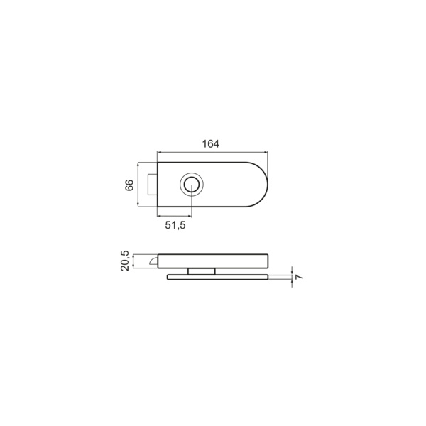 EGS 120 0S 71 Glastürschloss Metro o. Griffpaar in Edelst. matt halbrund unverschließbar