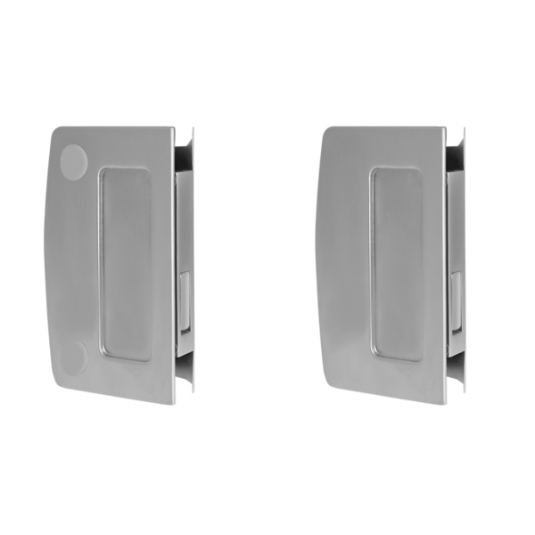 Glastürschloss- Gegenkasten für Glasschiebetür EGS GVG 55, abgerundet, unverschließbar Chrommatt