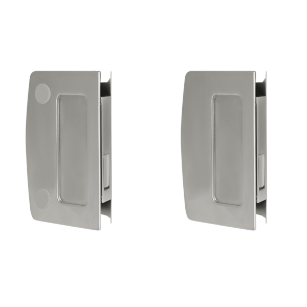 Glastürschloss- Gegenkasten für Glasschiebetür EGS GVG 60, abgerundet, unverschließbar Nickelmatt