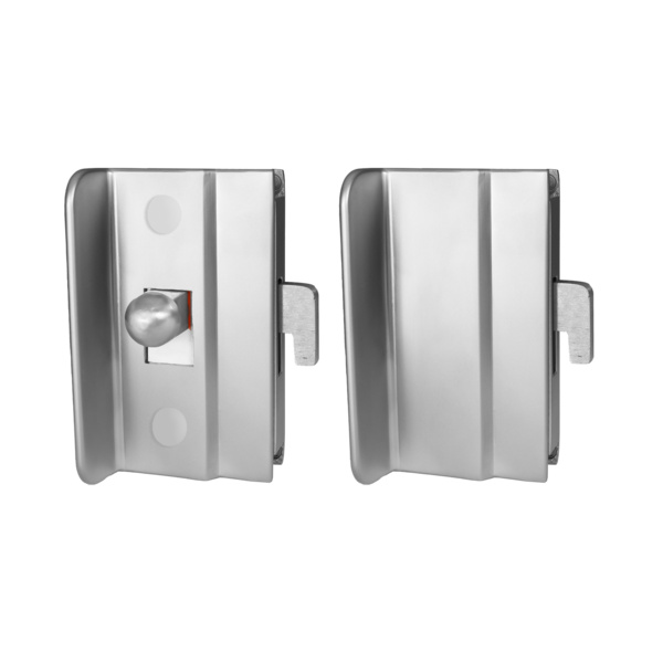 Glastürschloss für Glasschiebetür EGS GV MS 55, rechteckig einseitig verriegelbar Chrommatt