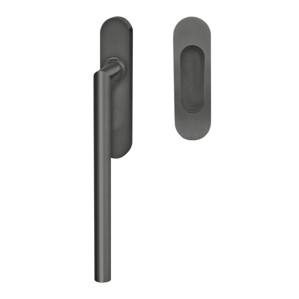 Rhodos EHSSET28 UN 89, Hebeschiebetür Griff -Set Modell Rhodos Griffmuschel außen Titan Grau