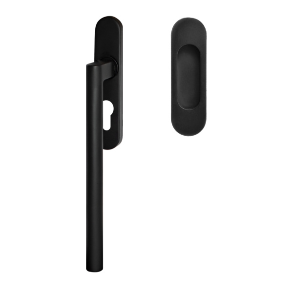 Madeira EHSSET45 PZ 83, Hebeschiebetür Griff -Set Modell Madeira Griffmuschel außen o. PZ-Lochung Kosmos Schwarz
