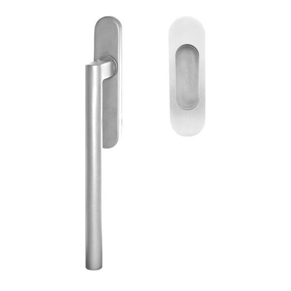 Madeira EHSSET45 UN 71, Hebeschiebetür Griff -Set Modell Madeira Griffmuschel außen Edelst. matt