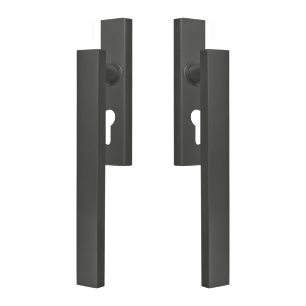 Milano EHSSET52Q DD 89, Hebeschiebetür Griff -Set m. Modell Milano Innen- u. Außenschild mit Griff Titan Grau