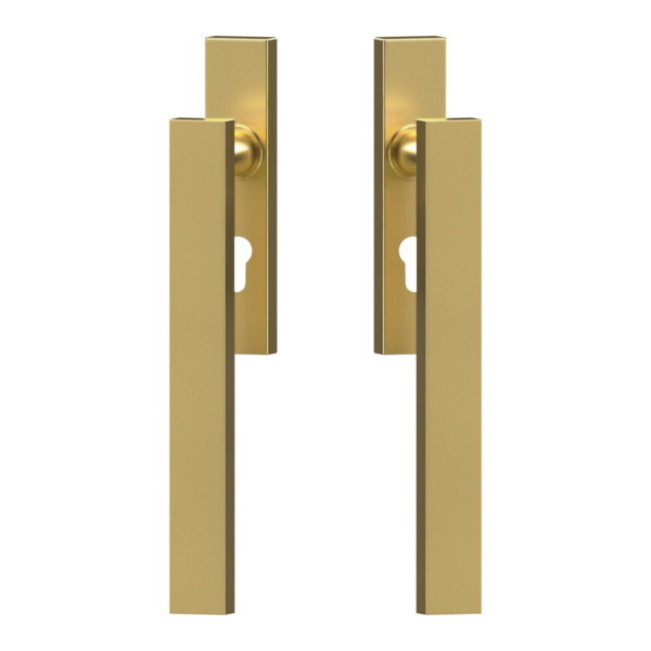 Milano EHSSET52Q DD 88, Hebeschiebetür Griff -Set m. Modell Milano Innen- u. Außenschild mit Griff Messing matt