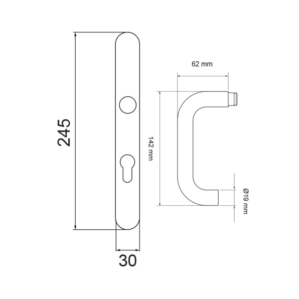Kreta ELRM27A PZ072 83, Profilzylinder Kosmos Schwarz
