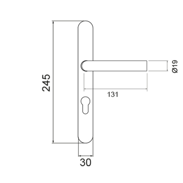 Rhodos ELRM28A PZ072 83, Profilzylinder Kosmos Schwarz