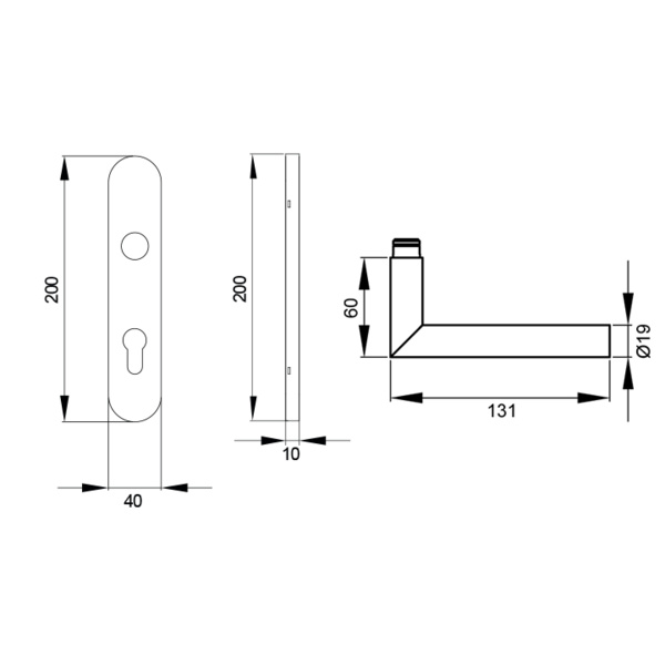 Rhodos EL/FS 28 PZ072 71, Profilzylinder FS Edelst. matt