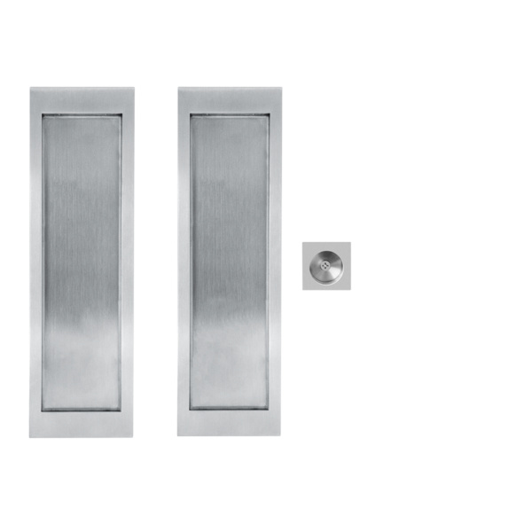 rechteckig EPDQ 2 0S 71, Schiebetürrosetten-Set Edelst. matt 1 Set