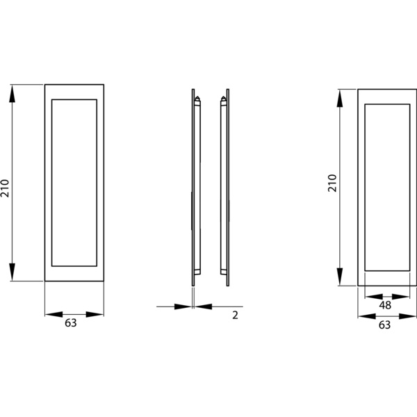 rechteckig EPDQ 2 0S 71, Schiebetürrosetten-Set Edelst. matt 1 Set