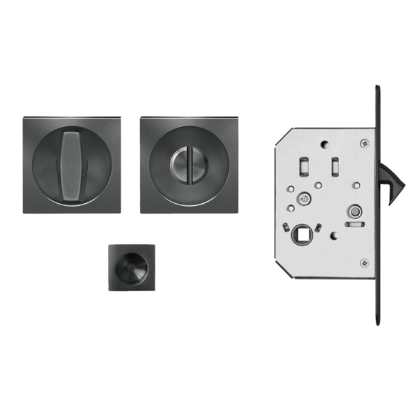quadratisch EPDQ 89, Schiebetürrosetten-Set Titan Grau 1 Set