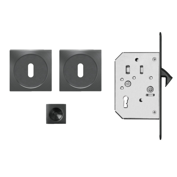 quadratisch EPDQ BB 89, Schiebetürrosetten-Set Titan Grau 1 Set