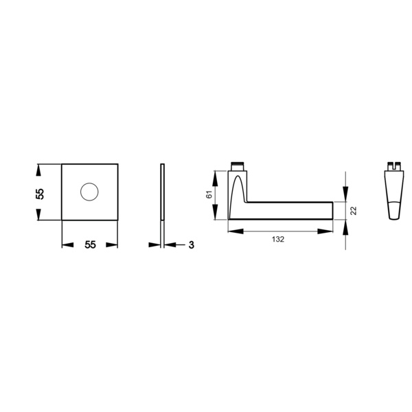 Montana EPL54Q, o. Schlüsselrosette Titan Grau