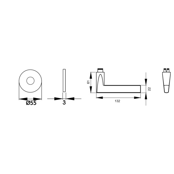 Montana EPL54, o. Schlüsselrosette Titan Grau