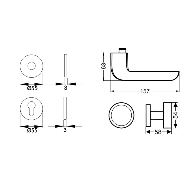 Tower EPL86 Wechselgarnitur rechts 71 Edelst. matt