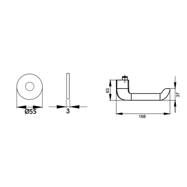 Kent EPL96LH o. Schlüsselrosette 71 Edelst. matt