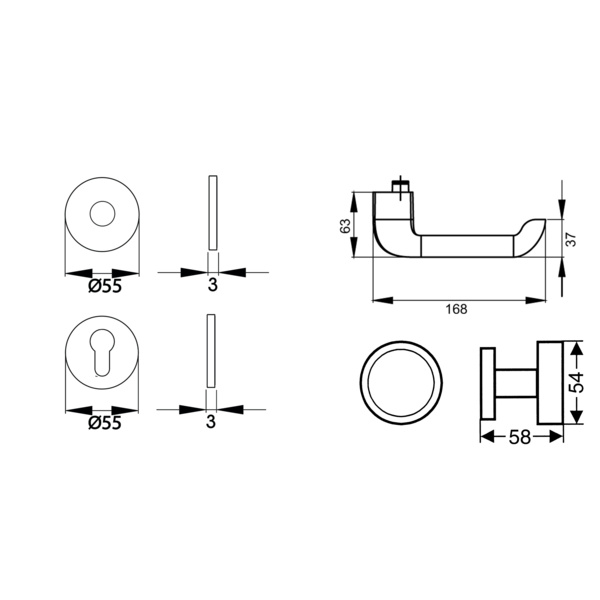 Kent EPL96LH Wechselgarnitur links 71 Edelst. matt