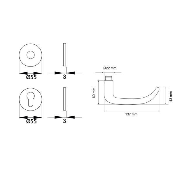 Elba EPL/FS22 PZ0 Profilzylinder FS 71 Edelst. matt