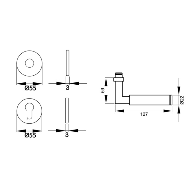 Tasmania EPL/FS31 PZ0 Profilzylinder FS 71 Edelst. matt