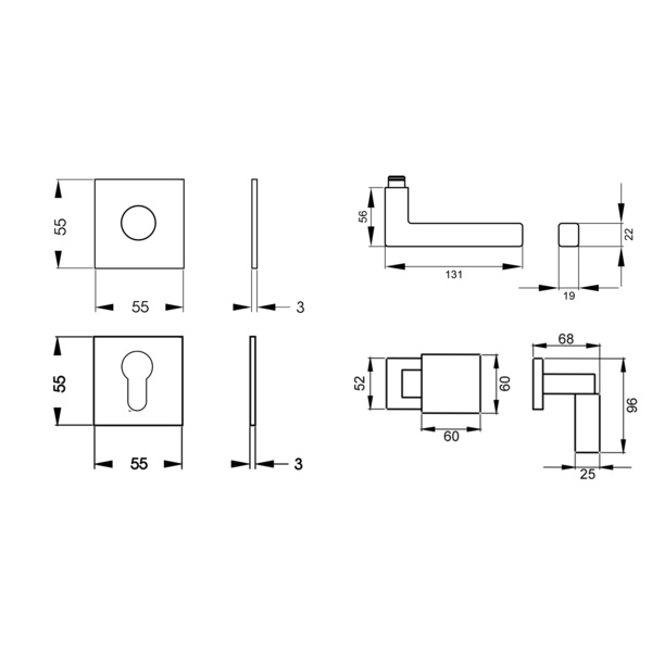 Seattle EPL/FS 46Q Wechselgarnitur rechts/links FS 83 Kosmos Schwarz