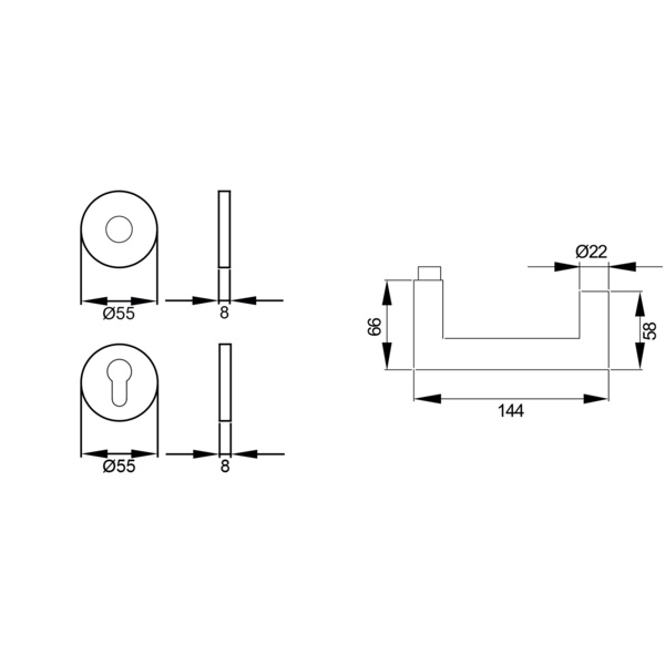 Kos XL EPRO/FS 10V, Profilzylinder FS Edelst. matt