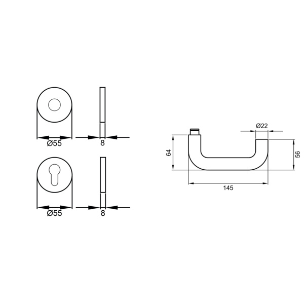 Kreta XL EPRO/FS 17V, Profilzylinder FS Edelst. matt