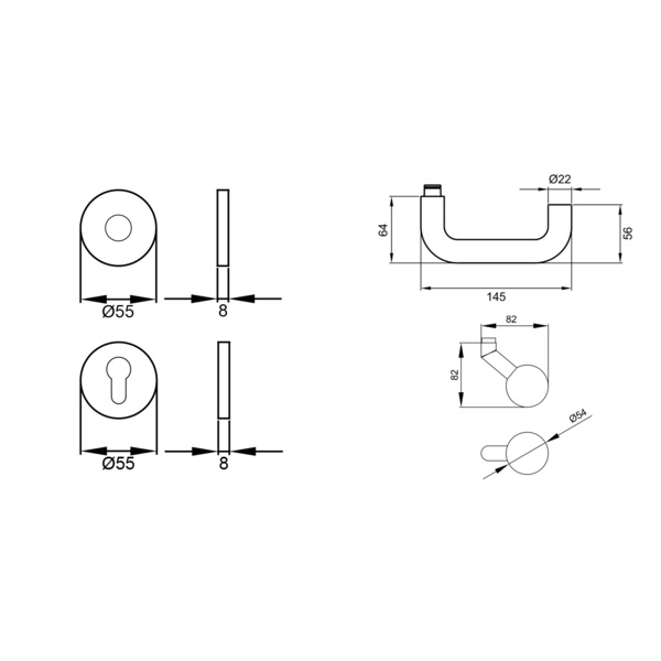 Kreta XL EPRO/FS 17V WGR 71, Wechselgarnitur rechts FS Edelst. matt