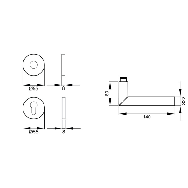 Rhodos XL EPRO/FS 18V, Profilzylinder FS Edelst. matt