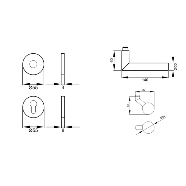 Rhodos XL EPRO/FS 18V, Wechselgarnitur rechts FS Edelst. matt