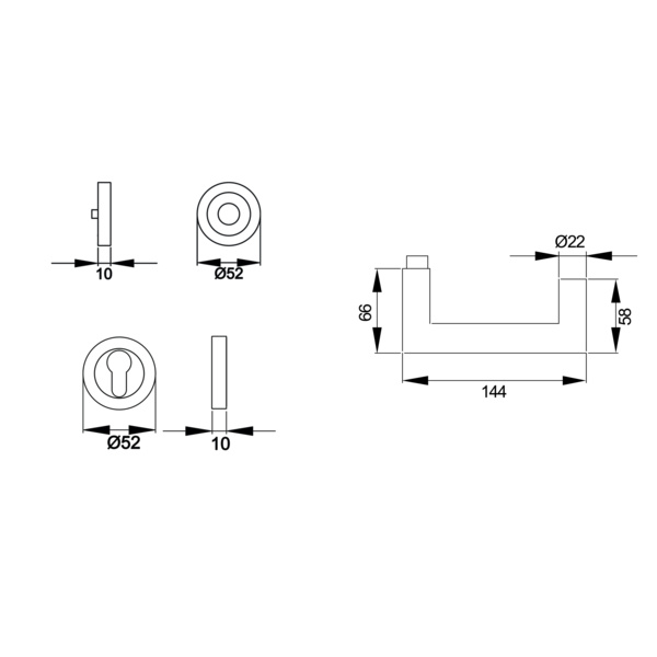 Kos XL ER/FS 10V Profilzylinder FS 71 Edelst. matt