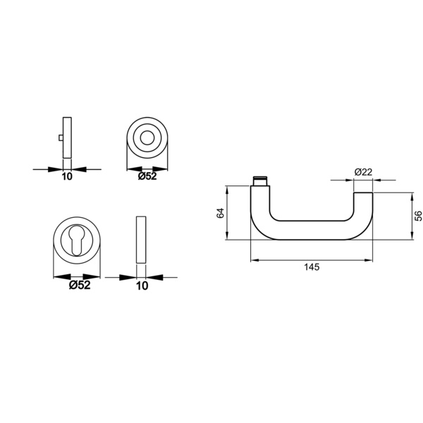 Kreta XL ER17, Profilzylinder Edelst. matt