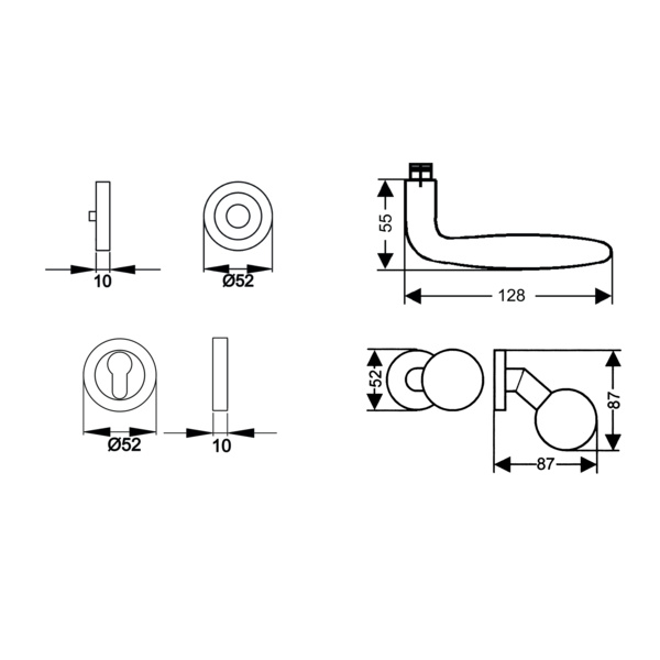 Korfu ER24, Wechselgarnitur rechts Edelst. matt